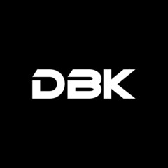 DBK letter logo design with black background in illustrator, vector logo modern alphabet font overlap style. calligraphy designs for logo, Poster, Invitation, etc.