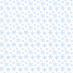 Vector illustration of cute snowflakes. Seamless pattern
