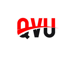QVU Letter Initial Logo Design Vector Illustration
