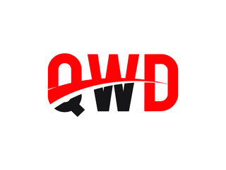 QWD Letter Initial Logo Design Vector Illustration