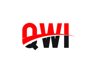 QWI Letter Initial Logo Design Vector Illustration