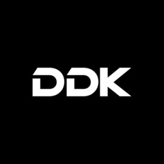 DDK letter logo design with black background in illustrator, vector logo modern alphabet font overlap style. calligraphy designs for logo, Poster, Invitation, etc.