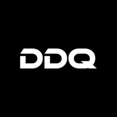 DDQ letter logo design with black background in illustrator, vector logo modern alphabet font overlap style. calligraphy designs for logo, Poster, Invitation, etc.