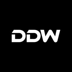 DDW letter logo design with black background in illustrator, vector logo modern alphabet font overlap style. calligraphy designs for logo, Poster, Invitation, etc.