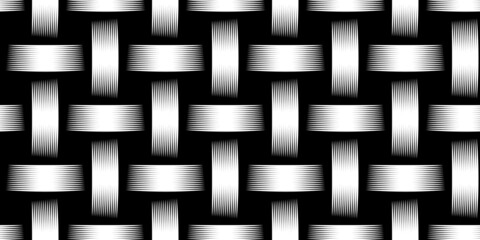 Vector Weaving basket seamless pattern. Decorative wooden textured background. Traditional woven natural matetial.