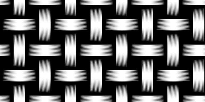Vector Weaving basket seamless pattern. Decorative wooden textured background. Traditional woven natural matetial.