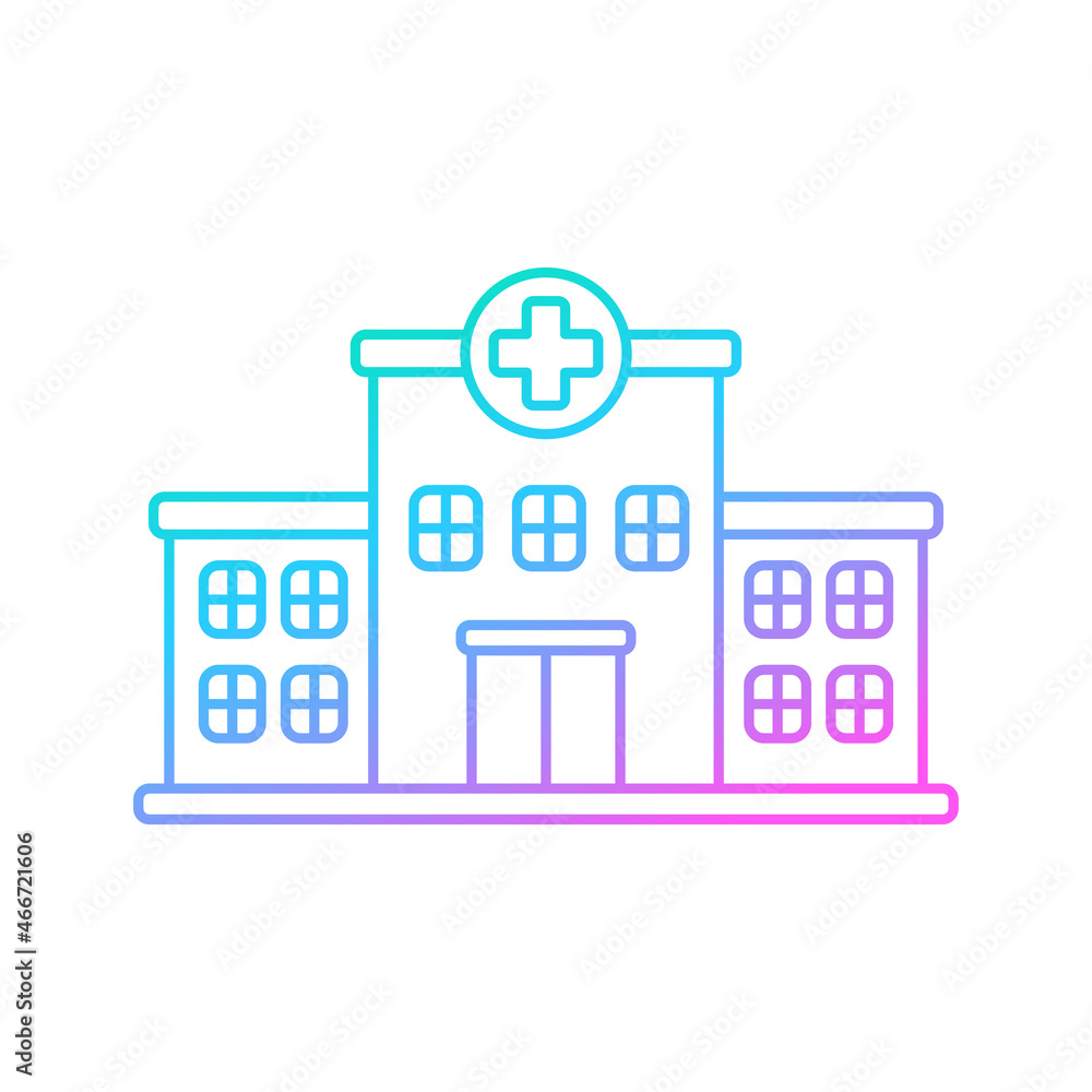 Canvas Prints hospital building icon in gradient style isolated on white background