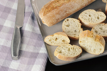 mini baguette whole and cut into pieces