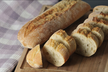 mini baguette whole and cut into pieces