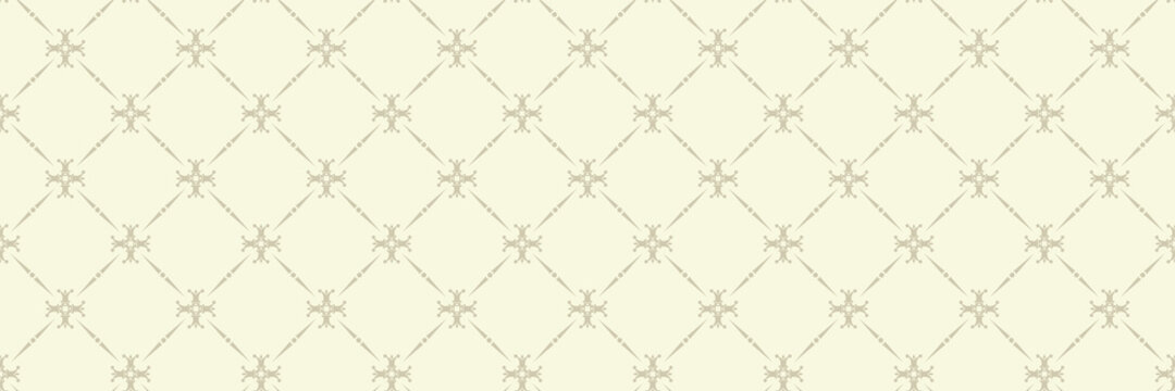 Light background images with simple decorative elements on a beige backdrop for your design. Seamless background for wallpaper, textures. Vector illustration.
