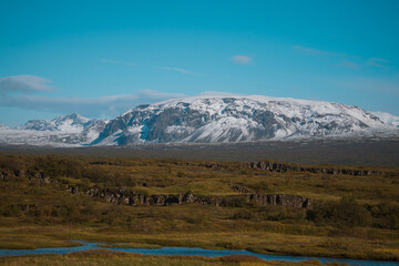 snow covered mountains