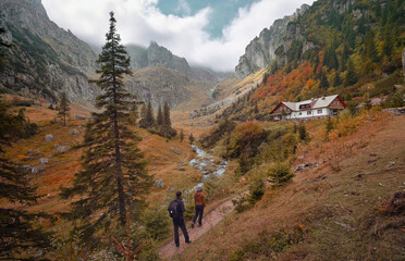 Malaiesti Chalet And Valley On A Autumn Day