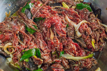 Korean food beef bulgogi dish on plate