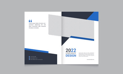 Corporate Business Book Cover Template Design With Annual Report Layout