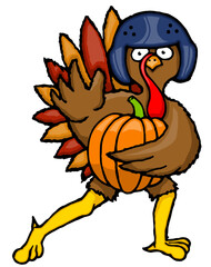 cartoon turkey football player | thanksgiving