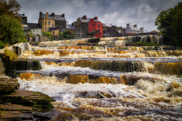 Beautiful cascades of Ennistymon in Co. Clare, Ireland
