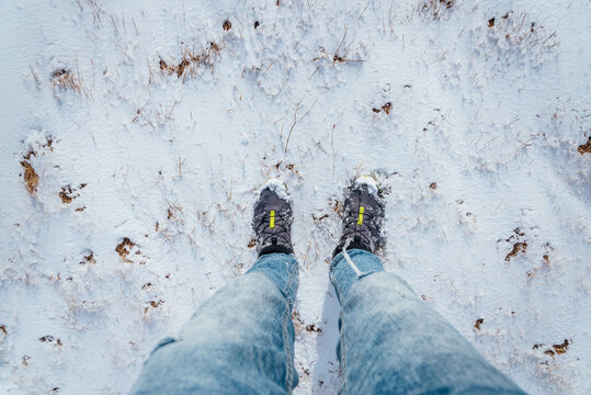 Hicking Shoes On Snow