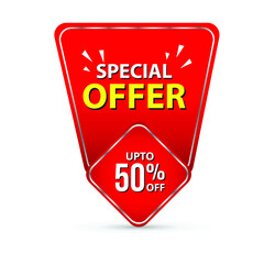 special offer, banner, template, design, 50% special offer. end of season special offer banner. Vector illustration, EPS