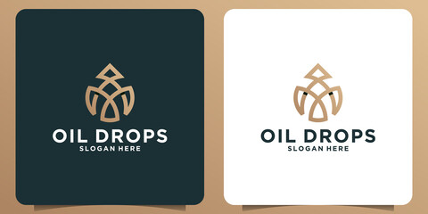 oil drop logo design with minimalistic lines