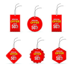 special offer icons set. Cartoon set of special offer Sale tag vector icons for web design, illustration, EPS