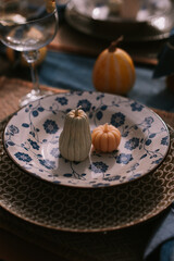 Obraz na płótnie Canvas Autumn table serving
