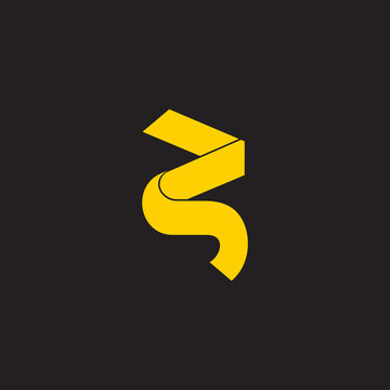 letter r motion 3d flat ribbon shape logo vector