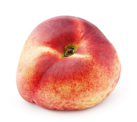 Chinese flat donut peach isolated on white background with clipping path. Full depth of field.