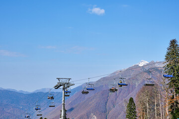 ski lift in the mountains
