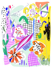 Artistic abstract background,line,grunge,hand drawn vector illustration.