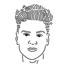 Handsome and elegant man line art