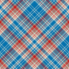 Seamless pattern in positive red, blue and gray colors for plaid, fabric, textile, clothes, tablecloth and other things. Vector image. 2
