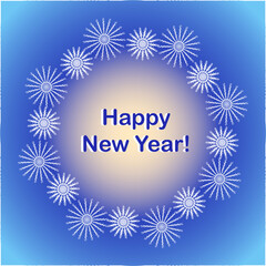 Delicate New Year card for congratulations to relatives and friends