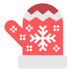 mitten icon flat color .