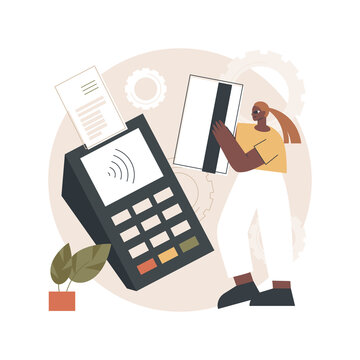 Contactless payment abstract concept vector illustration. Contactless technology, payment system, smartphone banking application, paypass solution, smartwatch purchase method abstract metaphor.