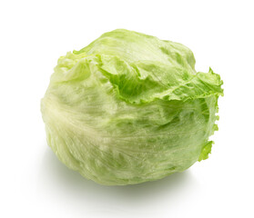 green iceberg lettuce isolated on white