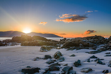 The coast between Kiltoorish bay beach and the Sheskinmore bay between Ardara and Portnoo in...