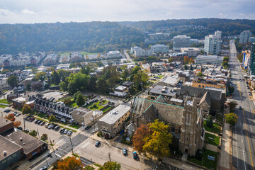 Obraz premium Aerial Drone of Conshohocken PA