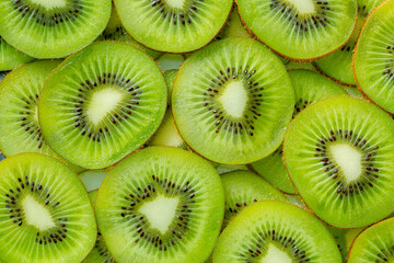 Kiwi Macro,Fresh Kiwi fruit sliced use for background,slice of kiwi fruit on a full frame....