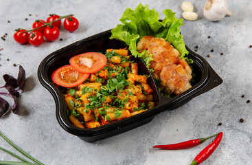 grilled chicken with vegetables