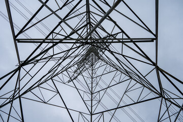 Elevation angle of steel structure, high voltage pole