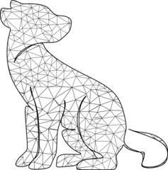 Low poly vector illustration of a dog.