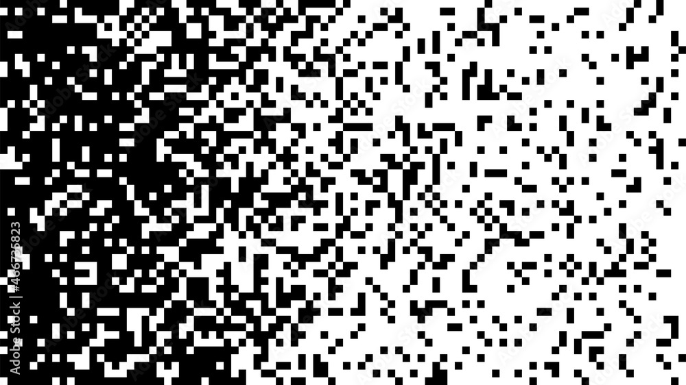 Poster horizontal mosaic with failing pixels. dispersed vector background. pattern design elements with gra