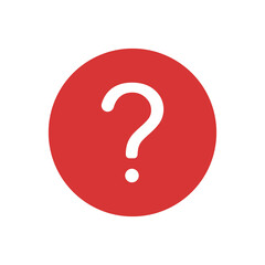 Question mark vector icon. Red symbol