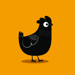 Cute chicken icon character vector illustration.