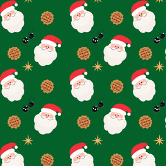 Christmas santa seamless pattern background