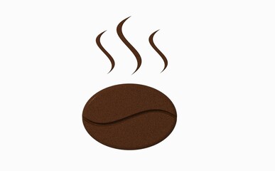 The image of coffee beans is isolated on a white background. coffee aroma. 3d rendering. 3d image.