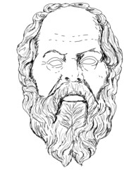 Realistic illustration of the face of the Greek philosopher Socrates