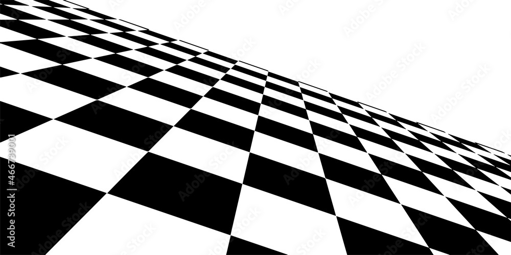Aufkleber floor in perspective with checkerboard texture. empty chess board. vector illustration.