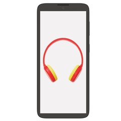 Yellow and Red Wireless Headphone and Smartphone