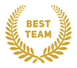 Best team golden badge. Laurel branches award sign